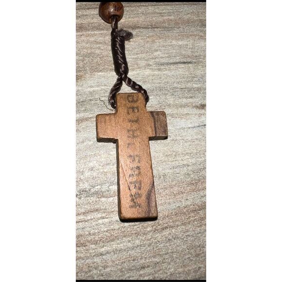 Rosary Necklace Religious Knotted Beads Brown/Tan Rosaries Rope String Necklace - Picture 5 of 6